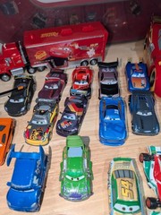 Disney Pixar Cars Die-Cast Model Lot of 34 + 11 Plastic + Carrying Case Mattel