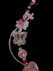 Pop Mart Dimoo Mini Mickey Phone Bag Butterfly Beads Charm Key Chain Wristlet