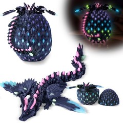 3D Printed Easter Dragon Eggs with Wings Rainbow Glow in The Dark Crystal Stuff