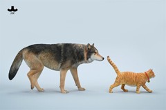JXK 1/6 Common Gray Wolf Model Collections Animal Figure Decor Toys Xmas Gift