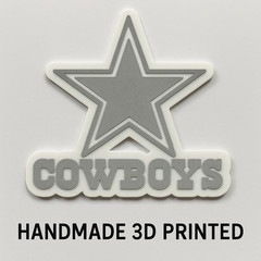 Dallas Cowboys Grey Logo Sign | 3D Printed NFL Football Desk & Wall Display