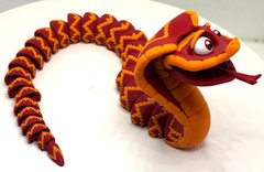 Sssnuggle the Cartoonish 3D Printed King Cobra Snake Figure