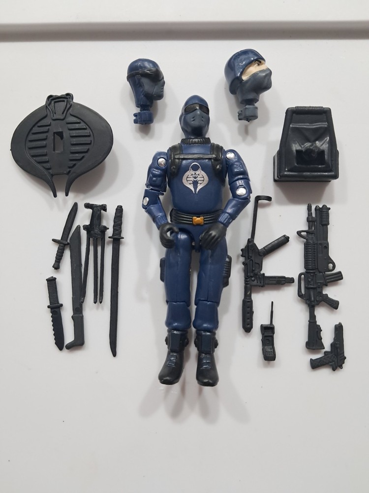 Gi Joe Black Major Snake Eyes Cobra Invasor Trooper Dark Blue Silver Emblem