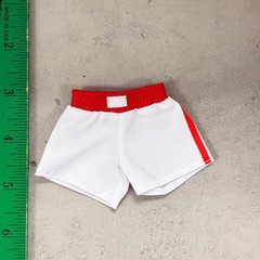 BW-SGT-WHT: 1/12 White Fabric Boxing Shorts for Storm Arena Sagat Action Figure