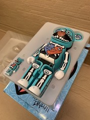 Medicom BearBricks x Ron English 400% & 100% SDCC 2007 Signed & With Box LTD ED