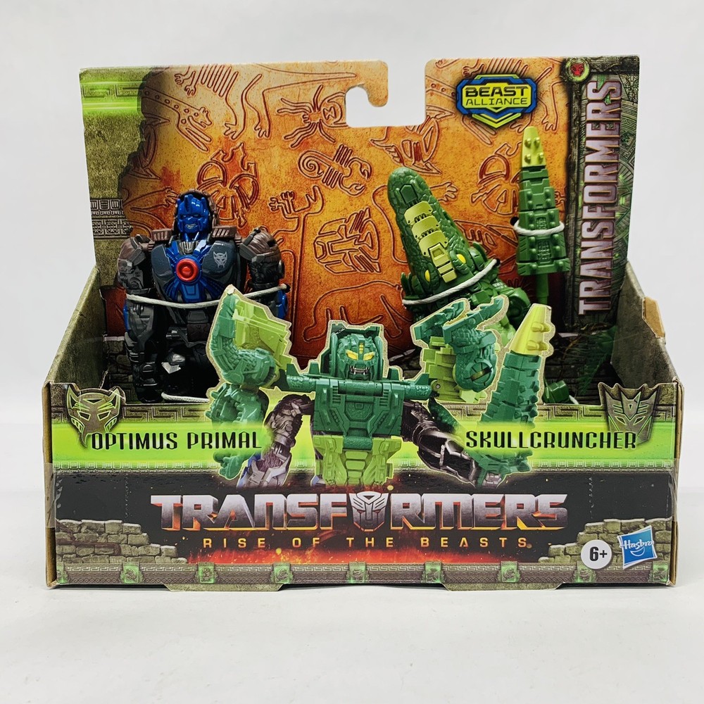 🔥✅ Transformers Rise of the Beasts OPTIMUS PRIMAL & SKULLCRUNCHER Figures 🆕