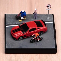 1/64 Model Car Display Base Background Model Train Scenery Parking Lot Scene