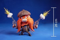 Outlaw Mustache King 3D Printed Figure DIY Kit Built Painted Collector Statue