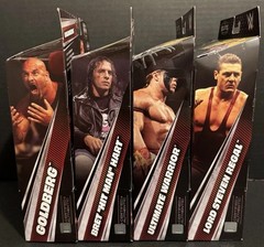WWE Elite Monday Night War Series 12 Goldberg, Bret Hart, Warrior & Steven Regal