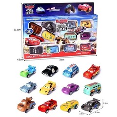 12 PCS Disney Pixar Cars Lightning McQueen Storm Jackson PVC Model Car Gift Kids