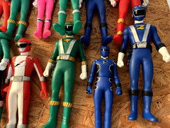 24pc Power Rangers Super Sentai Vinyl Figure Lot Bandai Japan 1990s Used