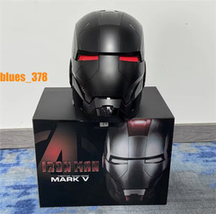 US STOCK Autoking Iron Man Full Black MK5 Helmet Electronic Voice Activated Mask