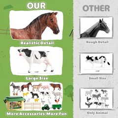 Large Farm Animal Figures Farm Truck 23pcs Cow Horse Sheep Pig Play Set For Kids