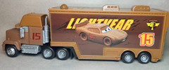 Disney Pixar Cars 3 Chester Whipplefilter #15 Mack Hauler Diecast Deluxe 1:55 FC
