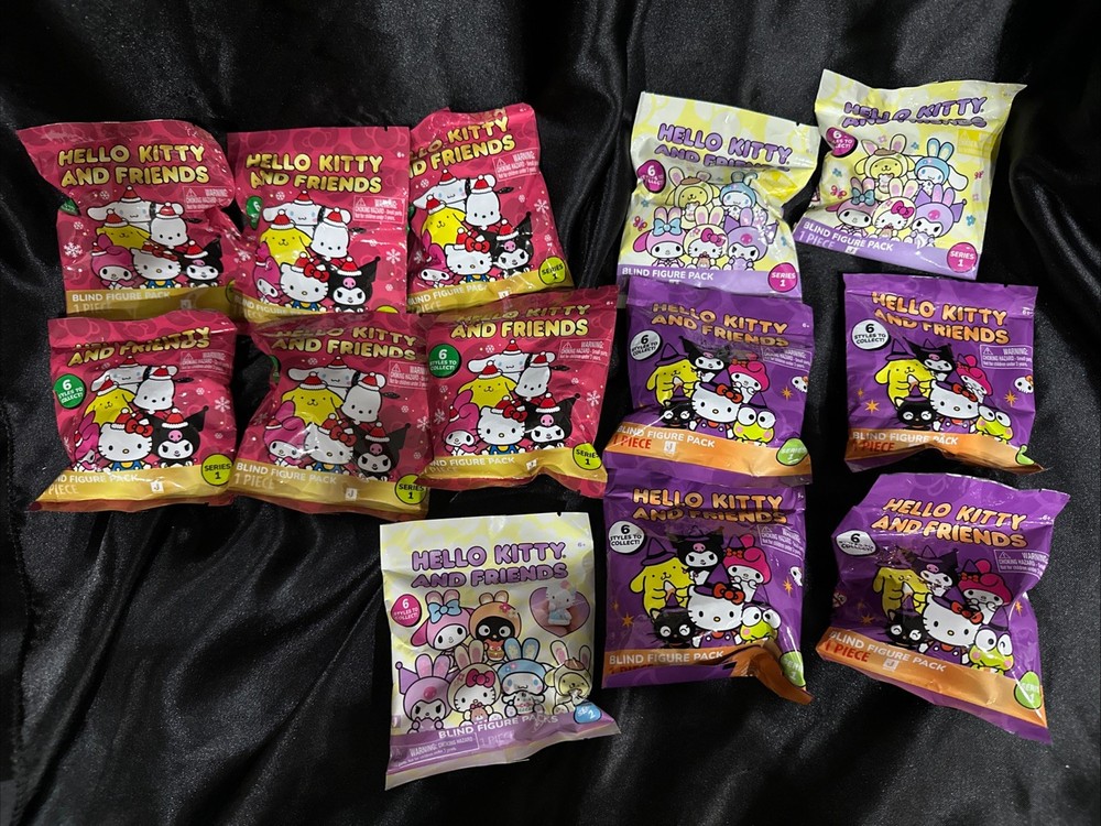 Hello Kitty & Friends Mixed Blind Bag Figure Lot Of 13