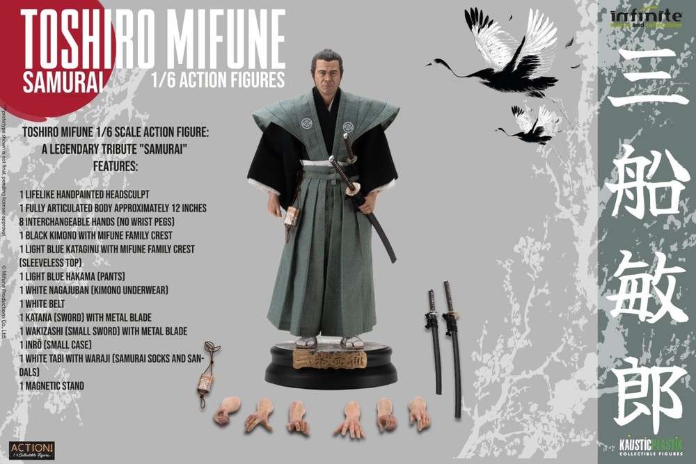 Infinite Statue X Kaustic Plastik Toshiro Mifune Samurai Ver. 1/6 Action Figure