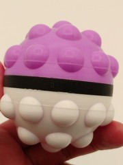 Pokemon Nintendo Knobby Silicone Purple Pokeball Stress Ball, Fidget Ball