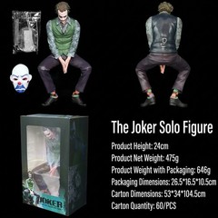 Dark Knight Joker Sitting Figure 24cm DC Heath Ledger PVC Collectible Model Toys