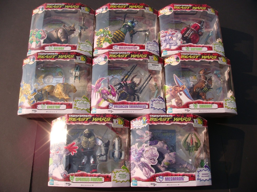 ALL 8 OPENED 100% COMPLETE 2005 TRANSFORMERS 10TH ANNIVERSARY BEAST WARS