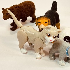 Lot of 10 Mixed Animal Figures Bear Panda Cat Whale Lion Rooster Duck