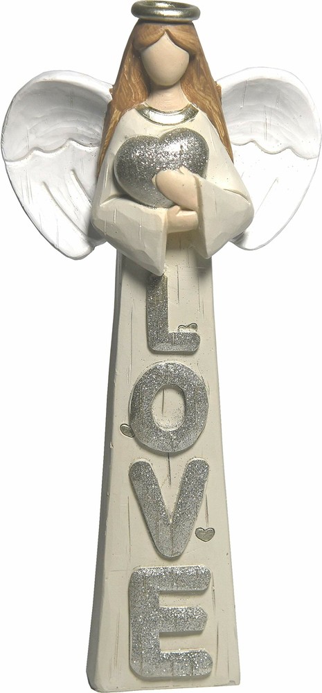 Holy Land Market Resin Love Angel – Decorated with Stars – Large ( 19.7 cm –