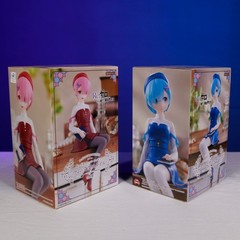FuRyu Re:Zero Rem & Ram Book Girl Noodle Stopper Figure Set US SELLER