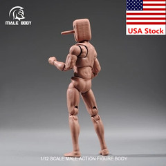 Notaman 1/12 Male Flexible Strong Muscular Body Square Head 6”Action Figure Toy