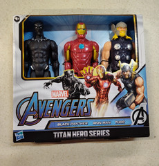 MARVEL AVENGERS Titan Hero Series Black Panther, Iron Man & Thor Action Figures
