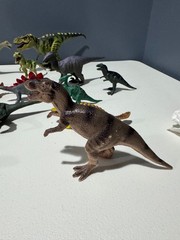 Vintage Dinosaur Toys Lot of 16 Mixed Rubber and Plastic Dino Figures