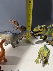Vintage Dinosaur Toys Lot of 16 Mixed Rubber and Plastic Dino Figures