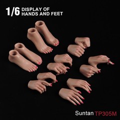 USA Makeup 1:6 Suntan Hands Foot Model Accessories For 12in Female PH TBL Figure