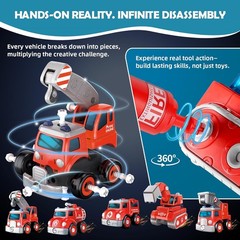 Transformers Toys for3 4 5 6 7 8 Year Old Boys, 5-in-1 Fire Truck Car Toys Take