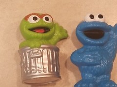 2013 2014 Sesame Street Workshop 5 Plastic Figures Elmo Cookie Monster, Grover