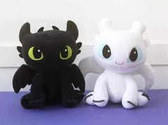 How To Train Your Dragon 3 Toothless Light Fury Plush Doll Sitting with Tag 9.8″