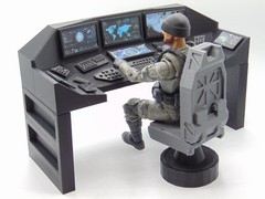 Custom 1:12 Scale Computer Operator Control Station Diorama Prop Set 6″ GI JOE