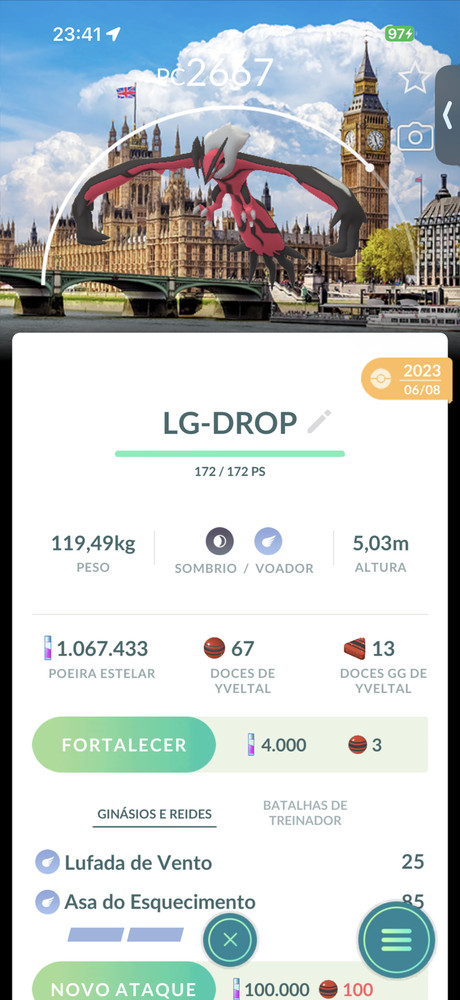 Pokémon✨Yveltal London Background✨Go Tour✨Trade✨Go✨