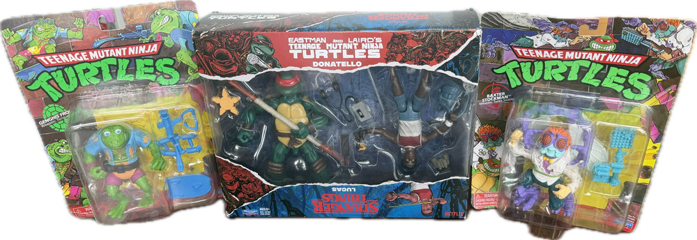 Stranger Things TMNT Action Figures Donnie Lucas & Baxter Stockman-Genghis Frog