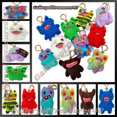 Mini Fuggler Keyring Clip On Bag Plush 5″ Funny Ugly Monster Green Blue Red