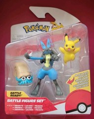 Pokemon Battle Ready Figure Set-Omanyte-Lucario-Pikachu *Free Shipping