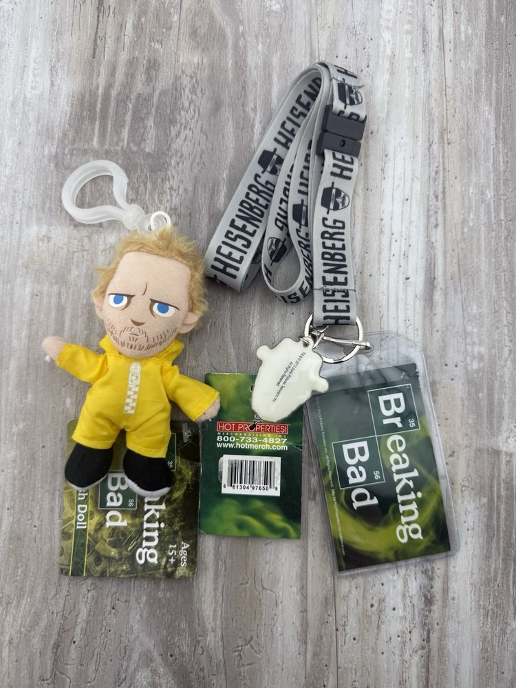 Lot of 2 Breaking Bad Collectibles Mezco Plush Clip Lanyard ID Holder