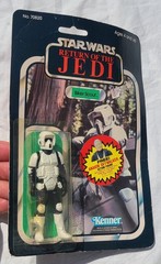 Star Wars Vintage Biker Scout Kenner Mexico ROTJ 65 Back-D 1983 Short Mouth MOC