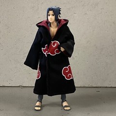 PB-R-SAS: 1/12 Akatsuki fabric robe with hood for Bandai SHF Sasuke Uchiha