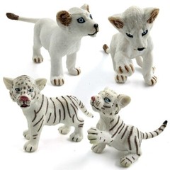 1pc Simulation mini Lion Tiger Lynx Animal Miniature Art Toy Figure Doll