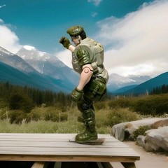 Vtg Chap Mei Possible Soldier Green Beret 3.75″ Action Figure Toy