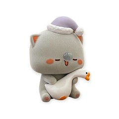 DODOWO x MITAO CAT Season Goma Sleepy Holding Weighted Goose Plush Figure Toy