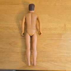 Fully Jointed Male Action Figure with Brown Hair & Clothing Plastic Beige