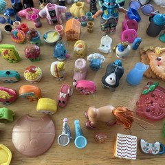 Shopkins Lot of Over 125 Pieces and Figures Preowned Replacements Complete Yours