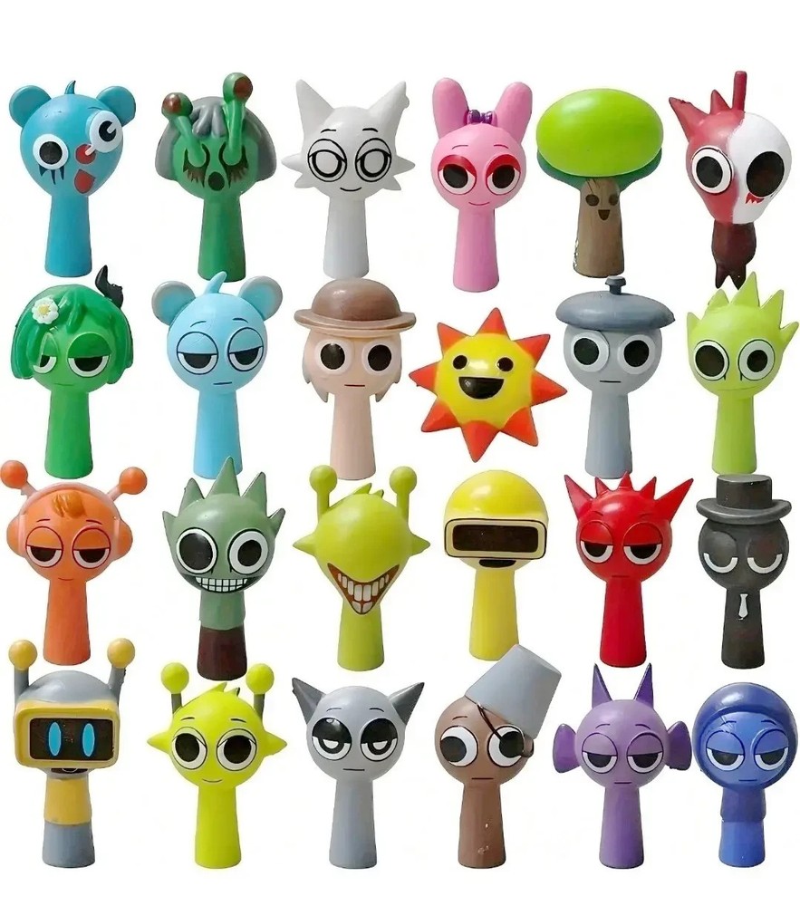 24pcs set Sprunki Model Toy Game Action Figures Toy Cake Toppers Birthday Gift