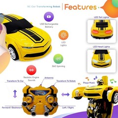 Bumblebee Transformer Action Figures Robot Remote Control Toy Car for Boys