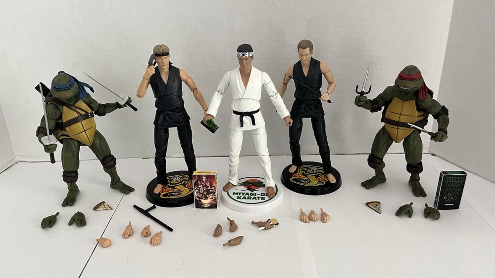 Cobra Kai 3 Figures Johnny, Daniel, Kreese and TMNT Leonardo – Rafael Lot ⭐️